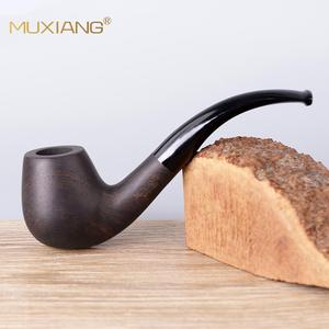 Muxiang Wooden Tobacco Pipe Bent Shape 9mm Mortise And Tenon Mouthpiece Solid Wood Smoking Pipe - Product Image 1