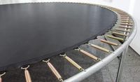 En Stock, Trampolín Redondo de Polipropileno Azul de 6 pies EIGFOH con Muelles, Red de Protección y Marco Resistente para Diversión en el Patio Trasero