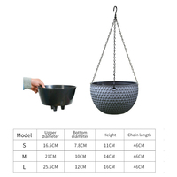 Pot de fleur suspendu en plastique Mini Pot avec chaîne en métal pour la maison et le jardin