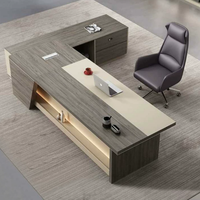 Nuevo Escritorio Ejecutivo Moderno de Lujo, Ergonómico y Duradero, en Forma de L, de Madera, para Oficina en Casa, para Presidente, Gerente, Jefe, CEO