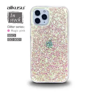 Aikusu 2021新款pro max闪光适用于iPhone 12闪光保护套适用于iPhone 11女士闪光保护套