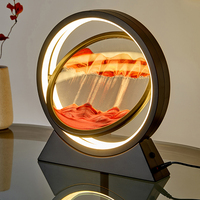 Sable coulant Art Lumière Sablier LED Lumière Mobile Sable Art Image Quicksand Peinture 3D Dynamique Rapide Sable Lampe Lampe De Table