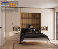 Lit mural électrique vertical de style moderne avec verrou de sécurité, bureau relevable intégré, quincaillerie réglable et panneau modulaire pour un gain de place
