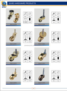Antike Caster Messing Möbel räder mit quadratischer Tasse - Product Image 3