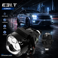 Projecteur laser Bi-LED triple direct haute luminosité 3 pouces, faisceau puissant, motif de faisceau précis, 12-24V, 6000K, projection de phare