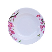 Service de table en mélamine de style chinois traditionnel, ensemble complet d'assiettes et de bols, vaisselle pour la salle à manger et le camping, motif floral marocain