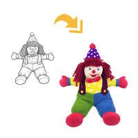 Peluche Clown Mignon Personnalisable avec Logo, en Coton PP – Cadeau Apaisant pour Événements Commémoratifs, Anniversaires et Fêtes