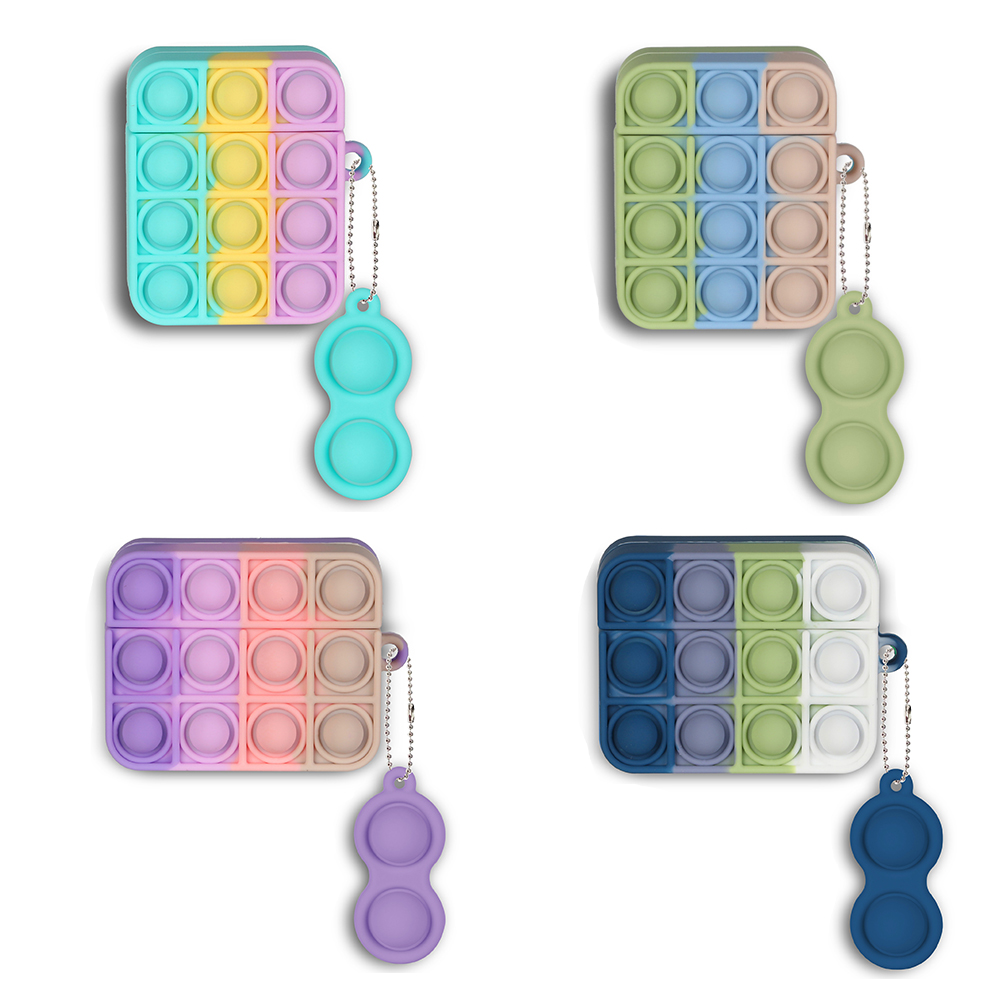 2021 Радужный силиконовый чехол для наушников, пузырьковая игрушка-антистресс, Airpods 1/2/3 Pro, сенсорная игрушка-антистресс