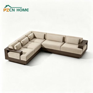 Wholesale Modern Fabric Modular Sectional with Wooden Frame and Removable <b>Cushions</b> for Living Room Apartment Hotel - Product Image 1