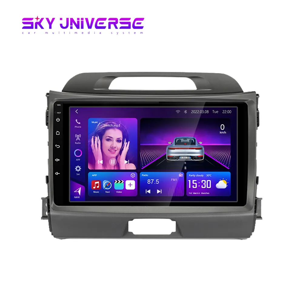 Araç DVD oynatıcı Android oyuncu Kia Sportage 2011-2015 için 9 inç ekranlı GPS radyo BT WiFi RDS radyo araba ses çalar DSP Carplay