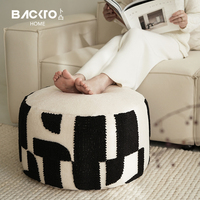Housse de coussin de sol moderne de luxe Housse de pouf décorative pour la maison Tabouret brodé Ottoman Décoration de salon Coussin de siège Repose-pieds