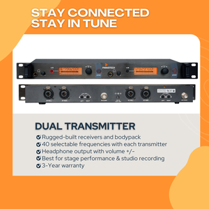 Système de monitoring intra-auriculaire sans fil UHF professionnel Panvotech WIEM-320 <span class=keywords><strong>en</strong></span> métal pour les performances sur scène, l'enregistrement <span class=keywords><strong>en</strong></span> studio et les chanteurs - Product Image 2