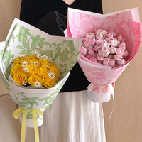 Kertas Desain Cetak Bunga Lily Gaya Korea Kertas Pembungkus Bunga Kertas Pembungkus Buket untuk Perlengkapan Florist