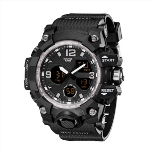 นาฬิกาข้อมือผู้ชาย SHUAIKE ระบบควอตซ์ดิจิตอล แสดงเวลาสองระบบ กันน้ำ 5 บาร์ สไตล์คาวบอย สำหรับเล่นกีฬา - Product Image 6