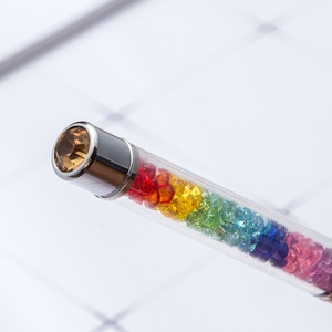 Stylo bille métallique coréen coloré avec strass et cristaux, modèle pour étudiants, couple, fournitures scolaires avec logo - Product Image 2