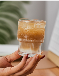 Vaso <span class=keywords><strong>de</strong></span> Vidrio Apilable Popular para Café, Estilo Highball, con Diseño <span class=keywords><strong>de</strong></span> Girasol, para Beber Jugo, con Relieve <span class=keywords><strong>de</strong></span> Flor <span class=keywords><strong>de</strong></span> la Suerte - Product Image 2