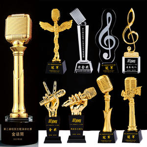 جوائز طقم الميكروفونات الزجاجية الكريستالية جوائز الموسيقي - Product Image 1