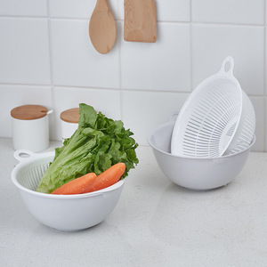 JSK Panier de lavage de légumes double couche en plastique blanc, égouttoir d'évier de cuisine, plateau de rangement pour fruits - Product Image 4
