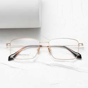 Monturas de Gafas Rectangulares de Titanio con Aro Completo, Ligeras, Unisex, para Adultos, Corrección de Visión, Color Sólido - Product Image 6