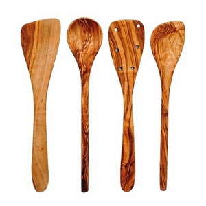 Juego de Utensilios de Cocina de Madera de 2 Piezas, Juego de Servidores de Ensalada con 2 Espátulas, Hecho a Mano, Apto para Congelador - Product Image 1