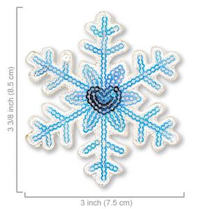 Ropa personalizada, parches bordados de copos de nieve azules y blancos, Parche de lona para planchar para ropa - Product Image 2