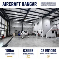 Hangar para Aviones, Estructura de Acero, Instalación de Almacenamiento de Aviones, Mantenimiento Aeroportuario, Diseño de Gran Resistencia y Gran Vano