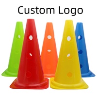 Conos de Entrenamiento de Fútbol OEM de 38 cm, Coloridos, de PE, con Orificios, para Entrenamiento de Agilidad en Fútbol Infantil, con Logotipo Personalizado