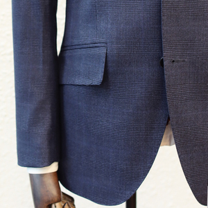 Costume sur mesure pour homme <span class=keywords><strong>de</strong></span> style britannique MTM, 100% laine, sur mesure, bleu à carreaux, costumes d'affaires pour atelier <span class=keywords><strong>de</strong></span> couture, ensemble 2 pièces - Product Image 3