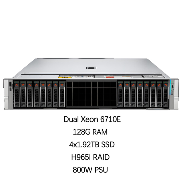 New PowerEdge R770 Dual Xeon 6710E 128GB Memory 7.68TB SSD Hot-swap H965I RAID 800W PSU Customizable 2U 2-Way Rack Server
