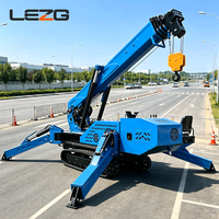 Mini-grue araignée diesel de 2 à 8 tonnes, grue araignée sur chenilles compacte pour les levages intérieurs de petite envergure