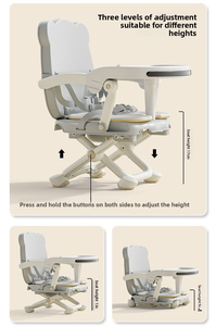 Chaise de <span class=keywords><strong>repas</strong></span> portable multifonctionnelle en plastique pour enfants, siège rehausseur pliable pour usage extérieur et hôtelier, design moderne - Product Image 6