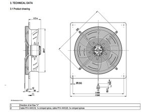 Ventilateur axial AC ebm-papst W4D400-DP12-41 pour la ventilation CVC, le refroidissement des condenseurs, le flux d'air industriel, haute efficacité, durable - Product Image 4