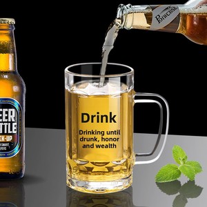 Jarra de Cerveza Personalizada al por Mayor con Logotipo, 400 ml, de Vidrio Templado con Asa - Product Image 3