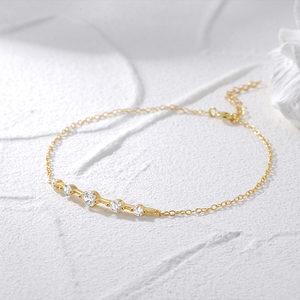 CANNER Bijoux en gros, bracelet en argent S925 avec zircon de 2/3/4 mm, bijoux simples et délicats, bracelet plaqué or réglable pour femmes - Product Image 2