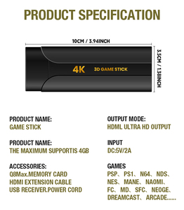 Zoku Mới Q8 <span class=keywords><strong>Max</strong></span> Trò Chơi Thanh 4K Consola Trò Chơi Với Bộ Điều Khiển Ps5 Và 2.4G Không Dây Gamepad Retro Video Trò Chơi Giao Diện Điều Khiển - Product Image 3