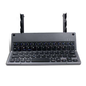 <span class=keywords><strong>Clavier</strong></span> sans fil rechargeable miniature avec rétroéclairage LED, pliable en deux parties avec support, pour téléphone portable, tablette, universel - Product Image 3