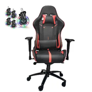 Factory Oem Odm United States Optional Rgb Office Chair Caster Red Silla Gamer Rolling Esports PC Gaming Chair with Steel Base