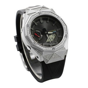 Mới Đến <span class=keywords><strong>Mod</strong></span> Kit Xem Các Bộ Phận Thay Thế GA-2100/2110/GB-B2100 <span class=keywords><strong>Mod</strong></span> Với Kim Cương Bezel Cao Su Màu Trắng Dây Đeo Thép Trường Hợp - Product Image 4