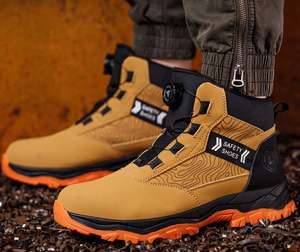 أحذية أمان مقاومة للانزلاق للخريف ، أحذية أمان مقاومة للماء من جلد البقر ، مصنوعة من الفولاذ المقاوم للصدأ ، نعل مطاطي من EVA - Product Image 5