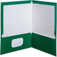 Porte-documents A4 personnalisé avec logo, deux pochettes, reliure à anneaux, papier laminé brillant et porte-cartes de visite