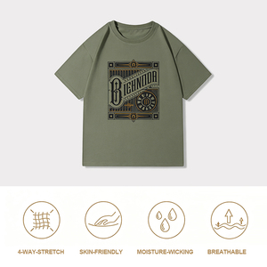 เสื้อยืดเจอร์ซีย์ผ้าฝ้ายเมอร์เซอไรซ์ย้อมสีสำหรับผู้ชายฤดูร้อน พิมพ์ลายกราฟิกตัวอักษร พร้อมโลโก้สั่งทำ ขอบเอวยางยืด สไตล์ลำลอง - Product Image 3