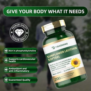 Capsules molles <span class=keywords><strong>de</strong></span> lécithine <span class=keywords><strong>de</strong></span> tournesol en vrac, complément alimentaire à base <span class=keywords><strong>de</strong></span> plantes, riche en phosphatidylcholine, antioxydant, soutient la santé cardiovasculaire - Product Image 4