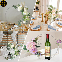Couronne de fleurs de mariage, cadre intérieur en fer doré, base en acrylique, luxe élégant, DIY, décoration de table intérieure/extérieure, artisanat