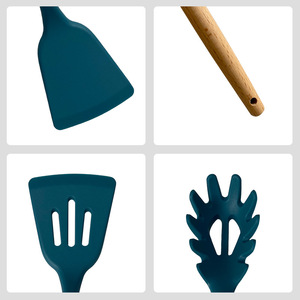 Ensemble d'ustensiles de cuisine en silicone antiadhésif Havkup GC02 avec manche en bois coloré pour enfants, 12 pièces, pour <span class=keywords><strong>la</strong></span> cuisson et le <span class=keywords><strong>fromage</strong></span> - Product Image 3