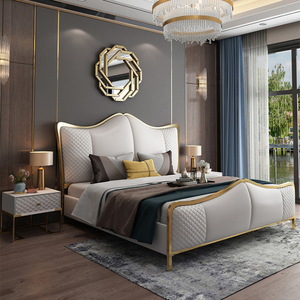 2025 nouveau Design moderne en bois King Size <span class=keywords><strong>chambre</strong></span> à <span class=keywords><strong>coucher</strong></span> Double complet cadre en bois maison de luxe Mdf <span class=keywords><strong>chambre</strong></span> ensemble de meubles - Product Image 3