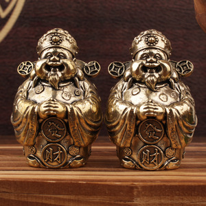 Statue du dieu de la richesse en laiton, ornement pour la maison, le bureau, décoration de bureau, figurine artisanale du nouvel an chinois - Product Image 1
