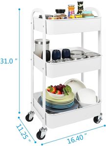 Modern Multi-Layer Metal <b>Storage</b> <b>Rack</b> <b>for</b> <b>Kitchen</b> Household Floor-standing Mobile Snack <b>Rack</b> <b>for</b> Living Room Bathroom - Product Image 2
