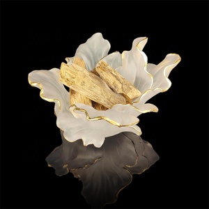 Hot Sale Crystal Plate Oud Mabkhara Plate Glass Fruit Bowl for Wedding Decor