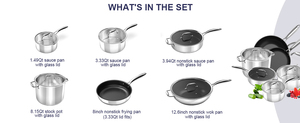 <span class=keywords><strong>Set</strong></span> di Pentole Antiaderenti in Acciaio Inox con Manici Cavi, <span class=keywords><strong>Set</strong></span> da Cucina con Casseruole - Product Image 2