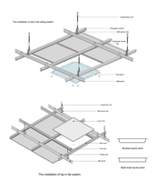 Panel de Techo Interior de Imitación de Azulejo para Baño, 24x48, para Oficina, Gran Venta